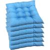 Chair Cushions - AIMOONSA - Square Cushions 40 X 40 Cm - Padded Tufted - Set of 6 - Blue