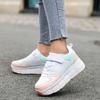 Boy's Plus Size Fashionable Thick Soled Roller Skates Girl's Wheeled Sports Shoes Outdoor Sneaker