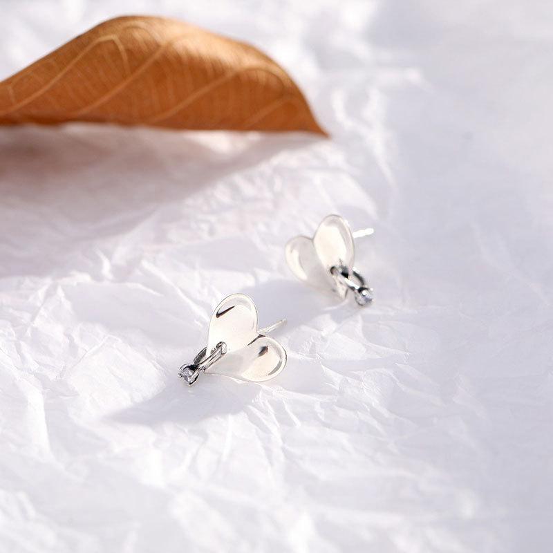 Retro Love Zircon Earrings Small Commuter Temperament Earrings New Style