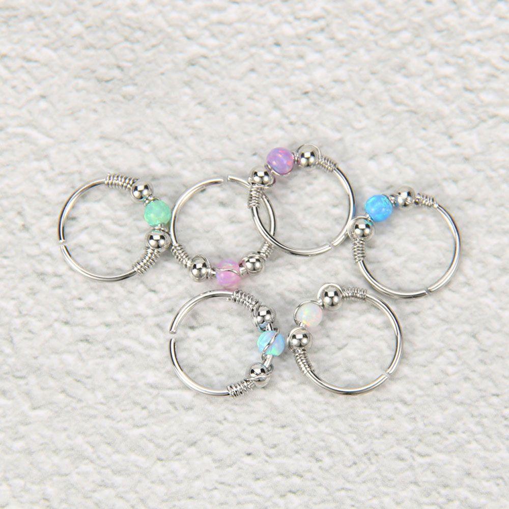 Opal Accessories Lip Nail Stainless Steel Hoop Earrings Nose Rings Lip Rings Body Piercing Jewelry