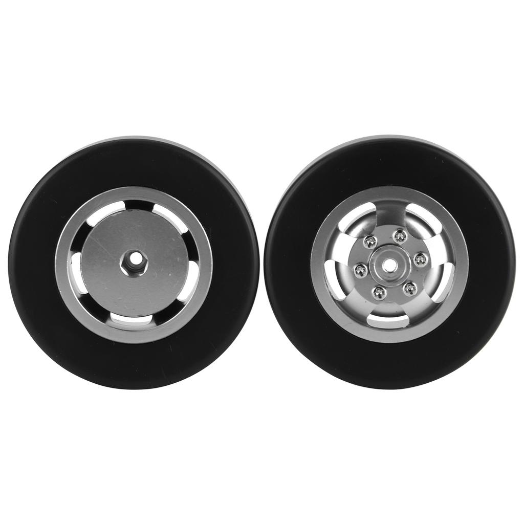 2pcs Aluminum Alloy Drift Tire RC Car Parts Accessories Fit for WPL D12 RC Truck 54mmSilver