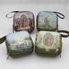Virgin Mary Prayer Rosary Storage Bag 7x7cm Iron Artwork Religious Jewelry Box Elegant Cartoon Prayer Kit Religious Articles