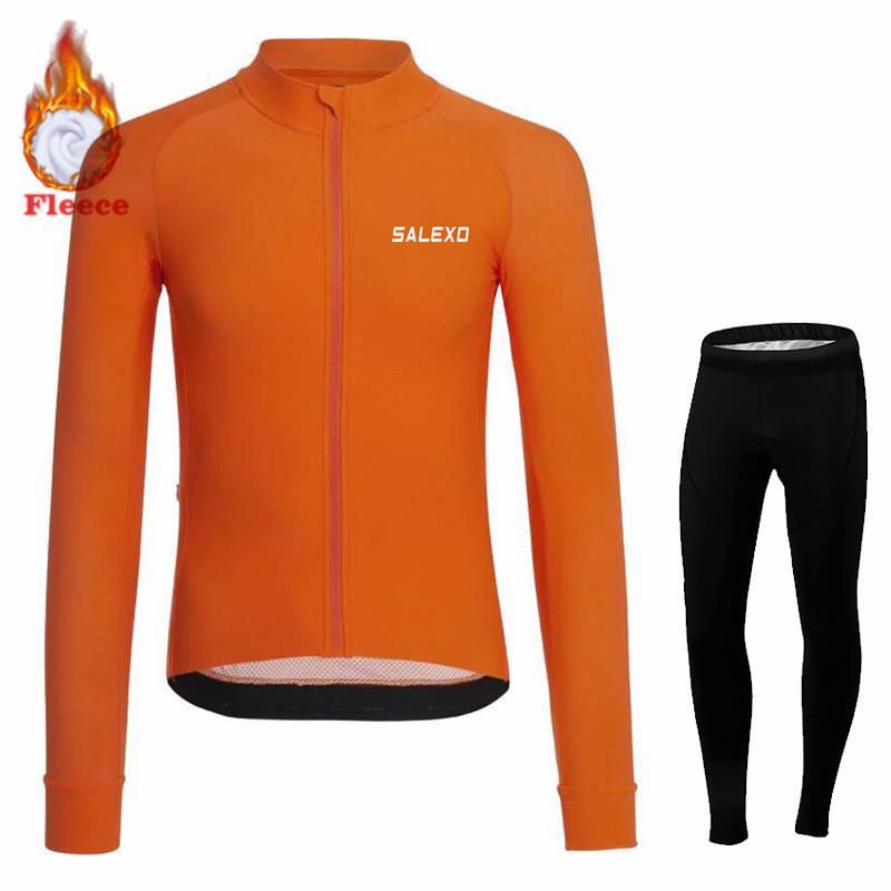 2026 Winter Fleece Warm Thermal Fleece Bicycle Set for Men, Long Sleeve Sportswear, Racing Jersey Suit, Pro Team Bicycle Clothing, Winter