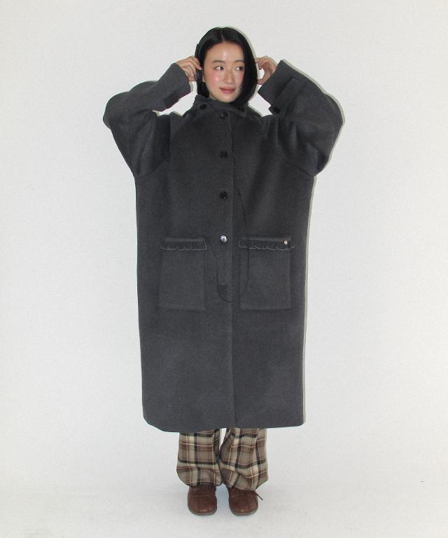 RONRON Back Heart Pocket Check Pants Beige