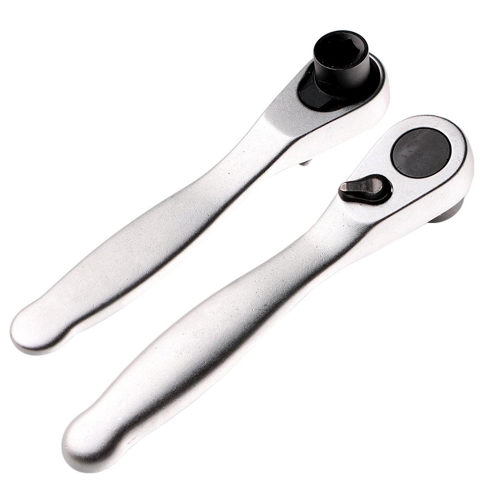 

Quick Mini Ratchet Handle Hand Wrench 1/4 Drive Socket spanner Repair Tools серебряный