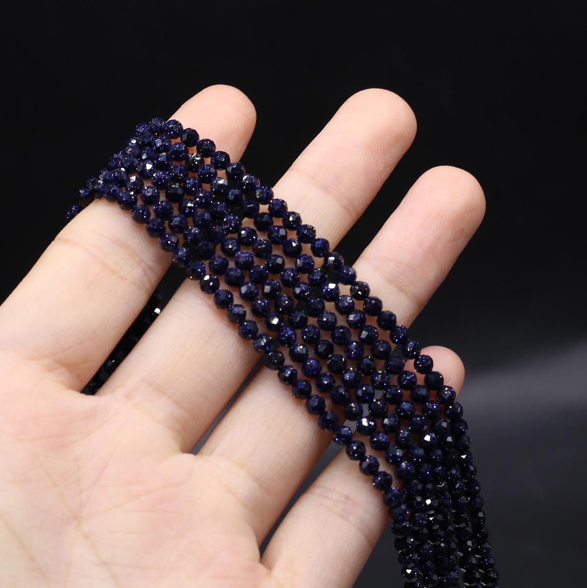 

Граненые бусины из натурального камня, турмалин/золотой песок, изолированные бусины для изготовления ювелирных изделий, ожерелье, браслет, серьги, аксессуар 3mm