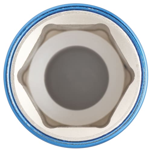 TONE Thin Foil Nut Socket for Impact with Protector 4AP-17N Drive Angle 12.7mm (1/2") Blue Width Across Flats 17mm