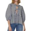 Spring and Summer Sweet and Casual Lace-up Striped Women's Blouses & Shirts