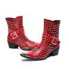 Fashion Spring and Autumn New High-heeled Business Casual Men's Leather Shoes Black Trend Leather Men's Shoes Male Riveted Leather Boots