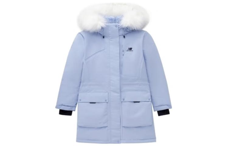 New Balance Down Jackets Women s Blue Hooded Moderate Parka Down Jacket 5PC44432-LBL M