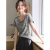 MOHANYIMEI Casual U-Neck Slim Gradient Short Sleeve T-Shirt