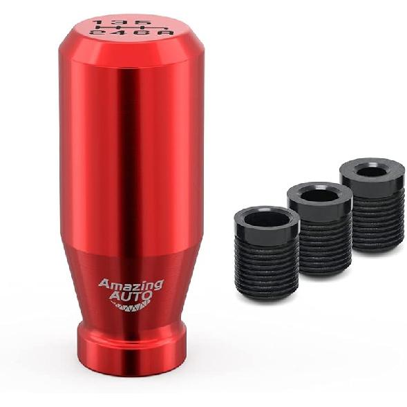 Racing JDM Type-R Style 5 Speed Manual Universal Gear Shift Knobs Adapters Included Fit Compatible With Mazda Tacoma STi Nismo 2004 Honda Accord