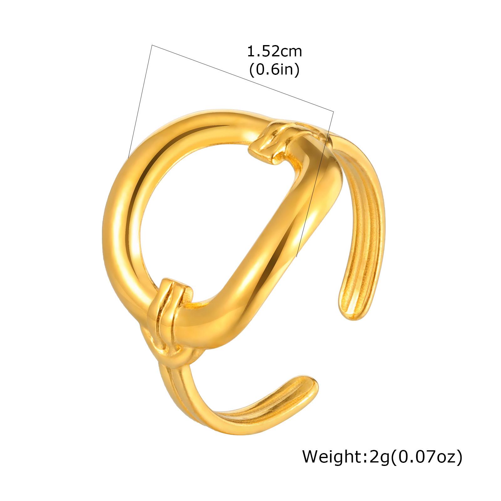 Vnox Stainless Steel Irregular Wave Rings For Women Men,18k Gold Plated Multiple Style Open Ring,Female Statement Jewelry Gifts