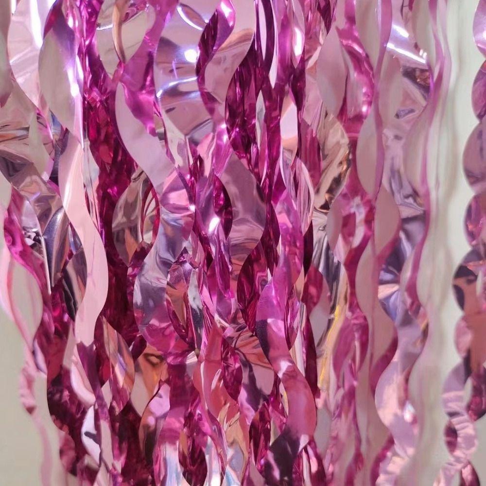 Fashion Tinsel Foil Fringe Curtains Wavy Teal Blue Tinsel Backdrop  Under The Sea Party