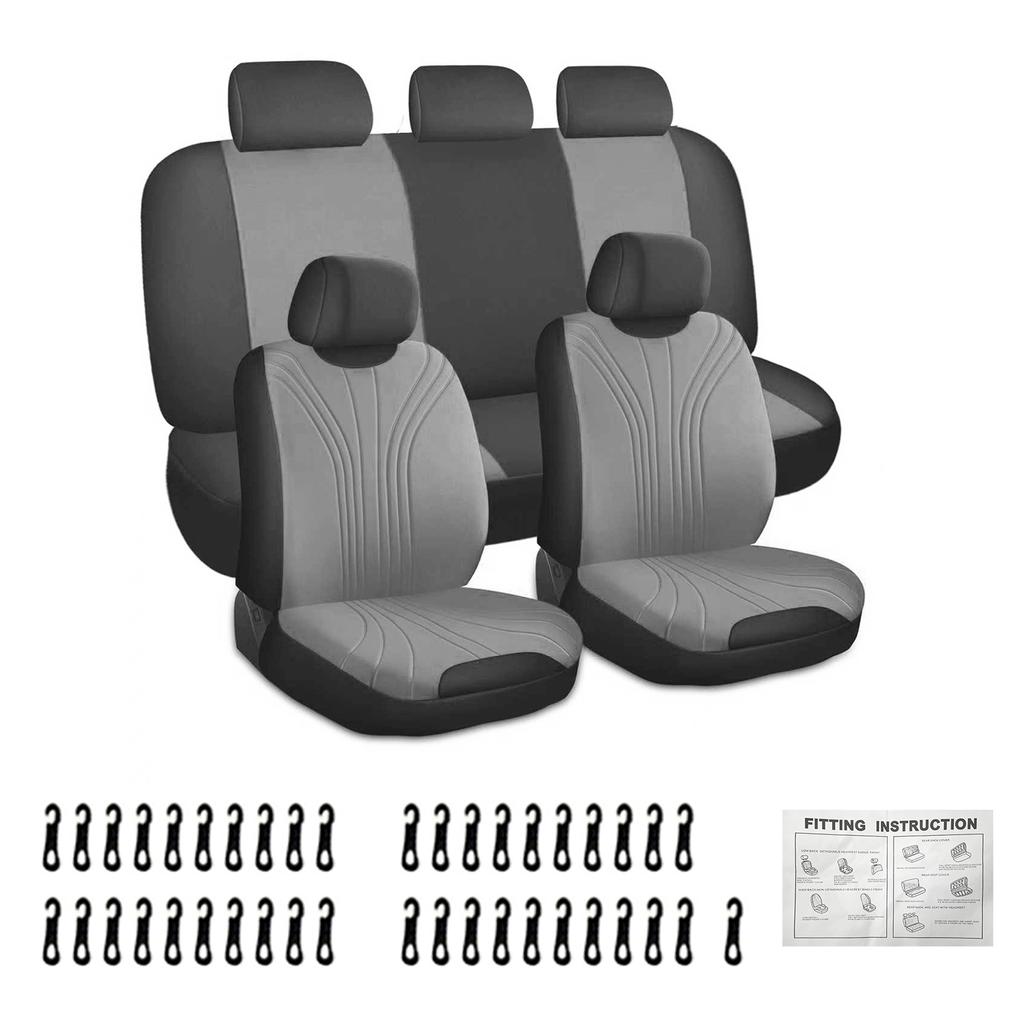 All-Season Car Seat Covers Easy To Install Non-Slip Breathable Full Set Of Car Seat Covers For 5 Seats