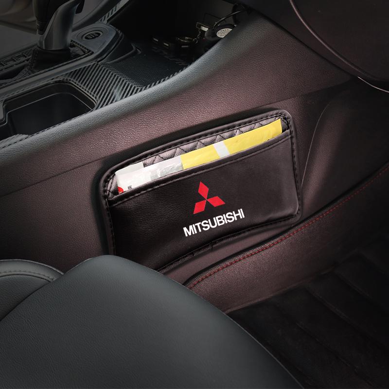 Sac Organisateur de Poche Latérale de Siège Auto Autocollant Accessoires de Rangement Multifonctionnels Pour Mitsubishi Colt Lancer L200 Pajero Outlander EX