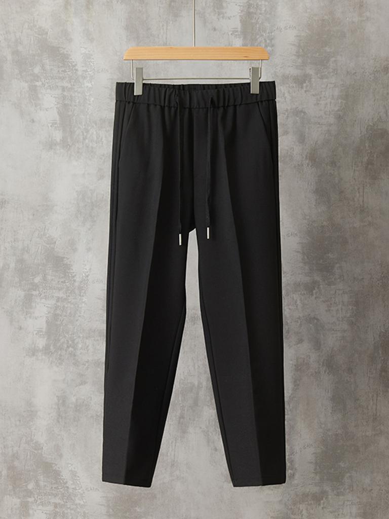 Spring and summer new casual trousers men's Korean version drop feeling boys nine-point suit pants fashion tether suit pants