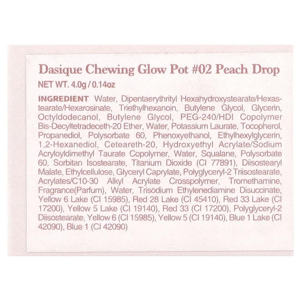 Dasique, Chewing Glow Pot, 02 Peach Drops, 4g (0.14oz)
