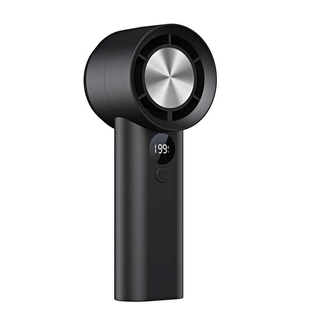 T100S High-Speed Handheld USB Rechargeable Mini Fan with Digital Display and 199 Turbo Levels for Outdoor Use