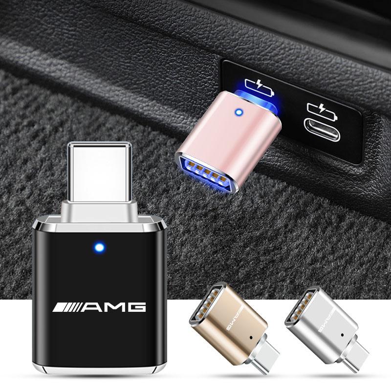 For Mercedes Benz AMG A B C E G CLA W211 W203 W204 C260 E300L A200L Type-C To USB Adapter Car Fast Charging Cable Converters