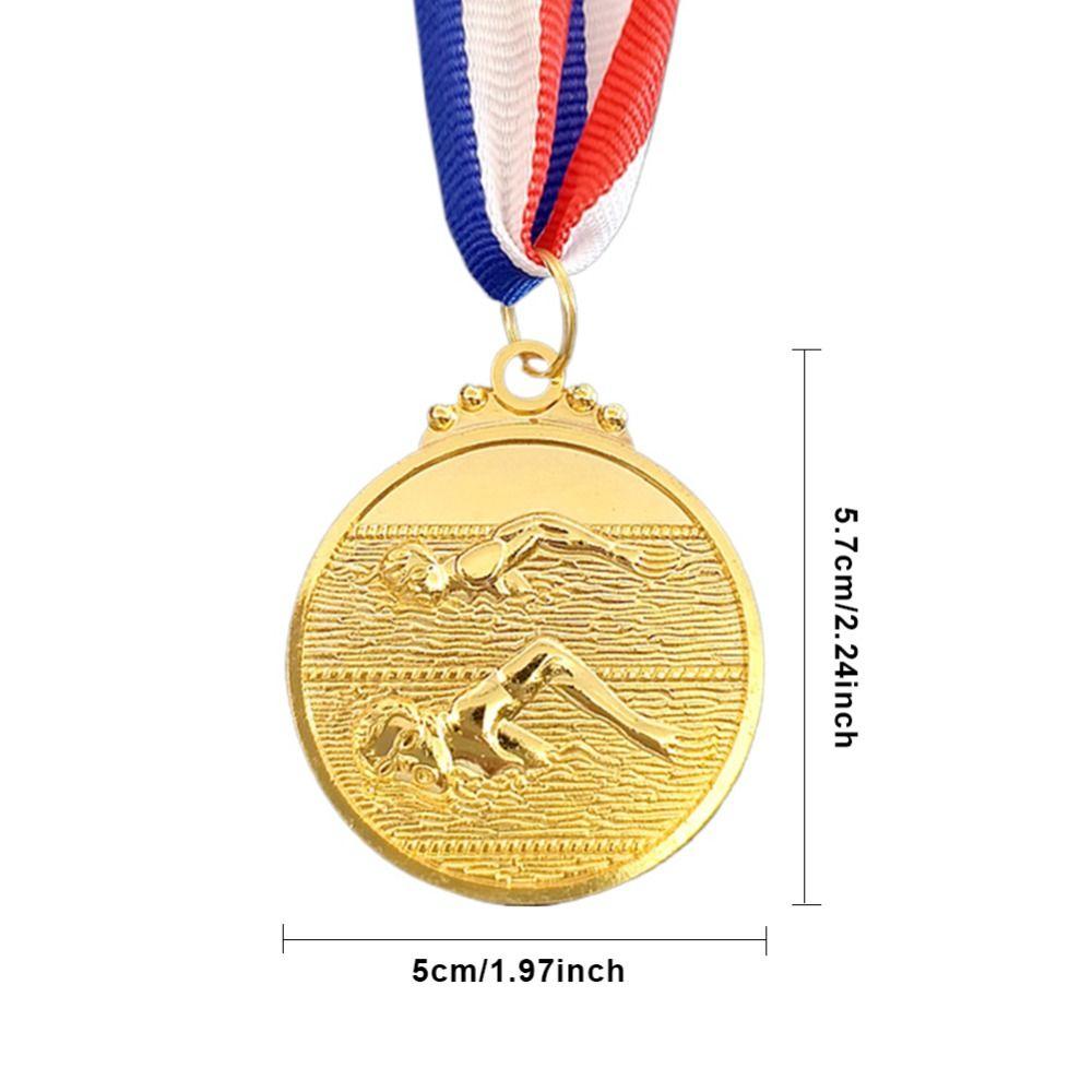 5cm Diameter Swimming Competition Medal Zinc Alloy Sports Award  Activity Contest