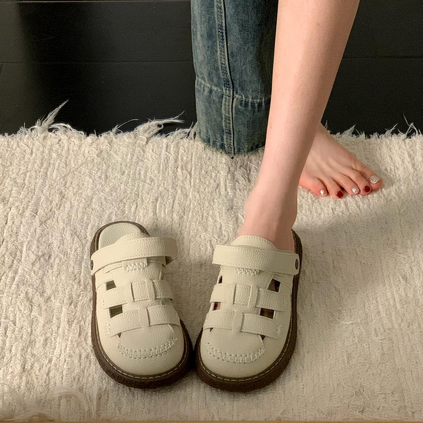 Fashion Shoes Womens Slippers Outdoor Slides Cover Toe Pantofle Platform 2025 Summer Rome House Slippers Platform Shoes Woman 2025 Cover