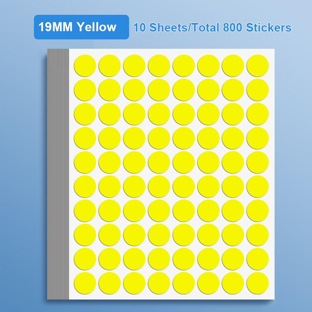 10Sheets Writable Material Dot Adhesive Stickers Self-Adhesive Round Classification Markers 19MM Tag Sticker Handwritten Labels