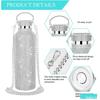Sticle de Apă Termos Portabil Sticlă cu Sclipici Crossbody Oțel Inoxidabil Flasc Termic 350ml 500ml 750ml Sticle Termos Diamant YLE031