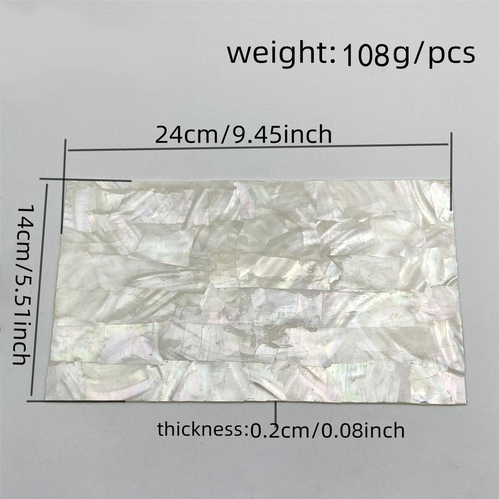 240 X 140 X 2.0 Mm Natural Freshwater Shells + Acrylic Sheets—DIY Craft and Musical Instrument Inlay Materials