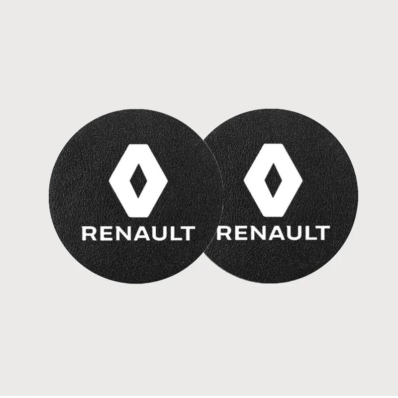 Hub Caps For Renault Koleos Captur Arkana Kadjar Megane Clio Scenic Logan Trafic Talisman 2Pcs Car Coaster Water Cup Mat Non-Sli
