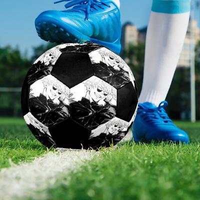 Soccer Ball Colorful Machine Stitched PVC Size 5 Team Training Competition Ready Durable High-Bounce Cool Sports Gift