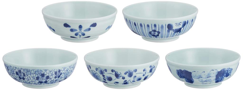 RAO3Z Ranchant Lidded Small Bowl Antique Dye Arita Made In Japan Non-Wrap Set, Multi-Color, 13.2x5cm, Design, Ware,