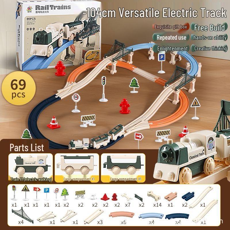 High-Speed Electric Train EMU Model with Track - Educational Children's Toy Gift
