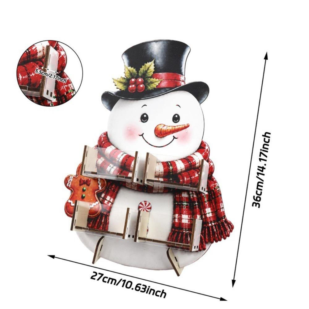 Wooden Material Candy Display Rack Snowflake Design Display Tray Desktop Decoration Santa Claus Theme Xmas Tree Shape