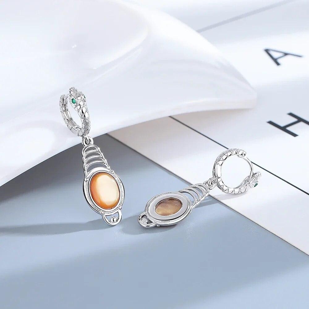 MicLee Orecchini Pendenti Lunghi In Argento 925 Con Conchiglie Bianche, Gioielli Eleganti Per Donna E Ragazza, 2,5x4 Cm