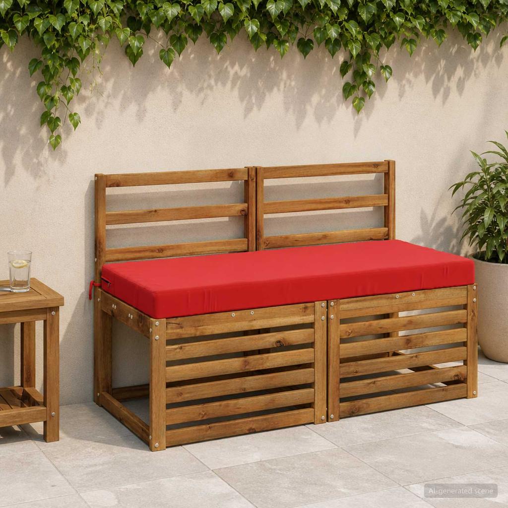 Bench Cushion SOEST 100percent Polyester Red 120 X 50 X 8 Cm