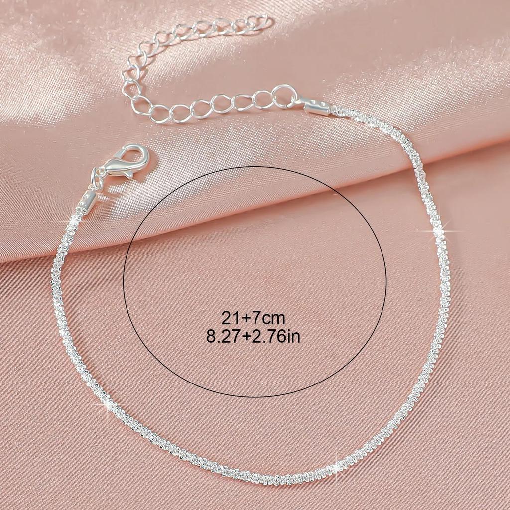 Sparkling Thin Chain Anklet Bracelet for Women Zircon Cross Pendant Bracelet On Leg Foot 2026 Trendy Boho Summer Beach Jewellry