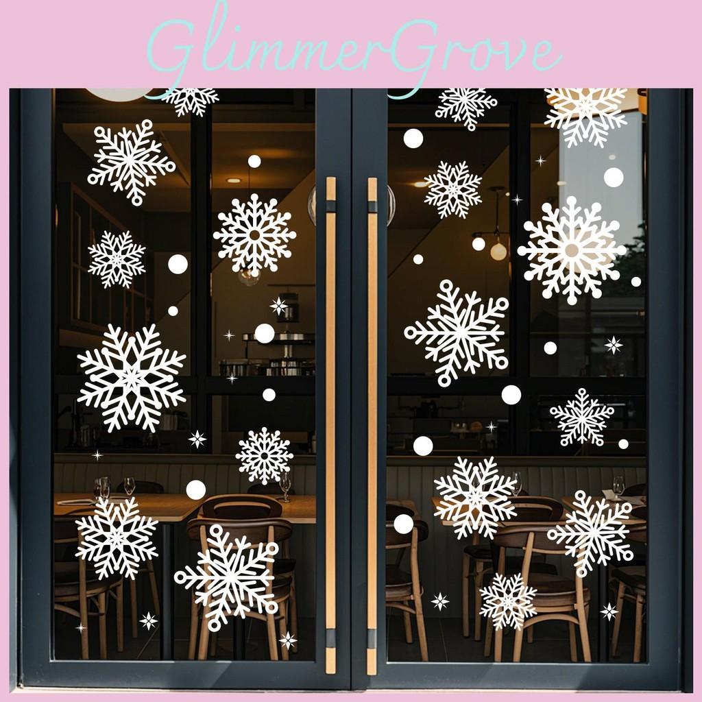 Snowflake Static Festive Pvc Window Decals Christmas Gift Wrap Decoration