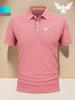 Polo Shirt for Men with Eagle Print - Breathable Short-Sleeve with a Collar Men's Work Shirts for Business Casual Daily Wear
