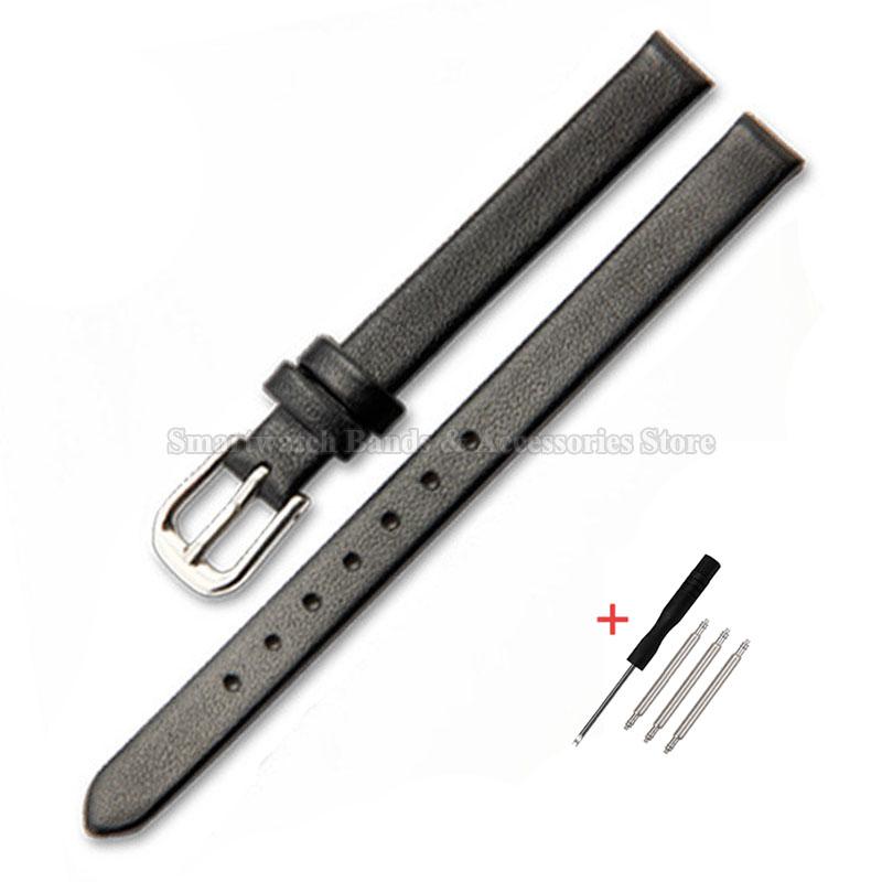 

Кожаный ремешок для часов 6 мм 8 мм 10 мм 12 мм 13 мм 14 мм 16 мм 17 мм для мужчин женщин универсальный мягкий браслет ультратонкий браслет с застежкой-пином 6mm