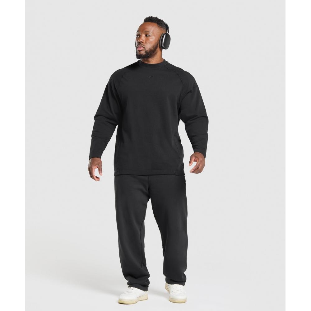 Gymshark HeavyweighT Long Sleeve T shirT Black A2b5f Bb2j