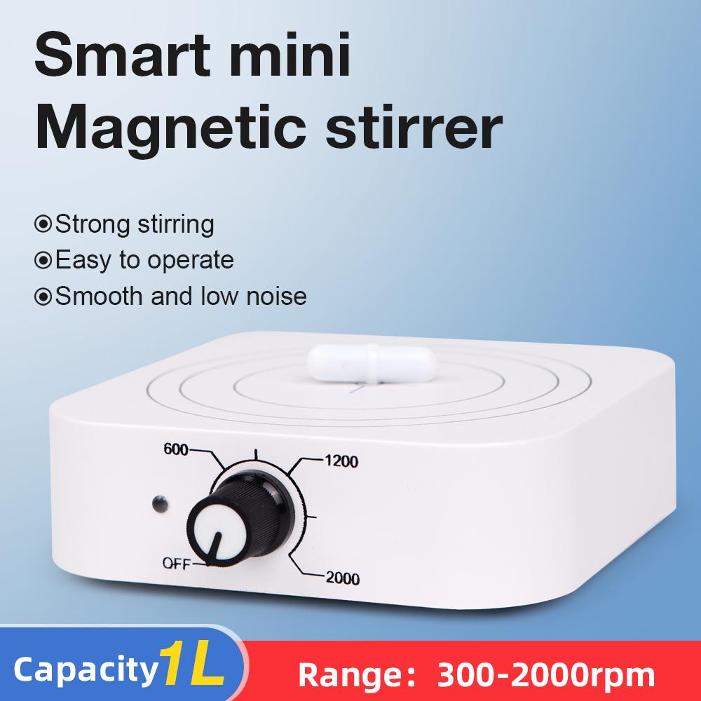 1000ml Magnetic Stirrer Lab Stirrer Mini Stir Plate Magnetic Mixer 300-2000rpm Adjustable Speed Liquid Mixing Instrument EU Plug