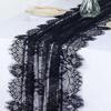 Floral Lace Table Runner French Sheer White Black Tulle Rectangle Wedding Bridal Shower Party Dining Table Cover Kitchen Supply