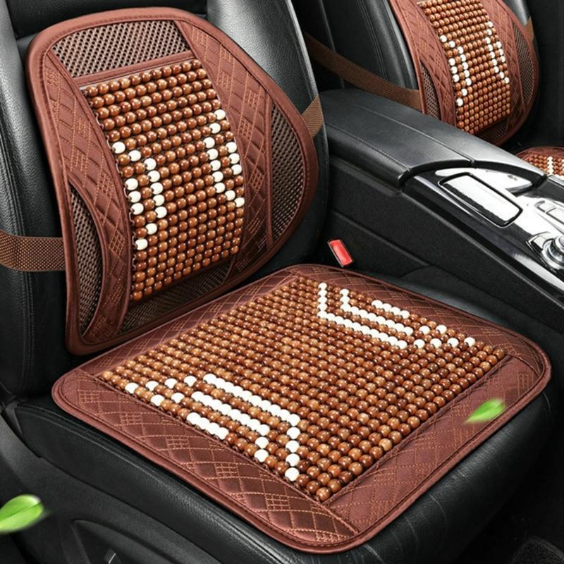 Universal Vehicle Chair Ventilated Cooling Seat Pad Cushion Beaded Comfort Seat Cover Lumbar Back Brace Support Cushion