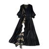 European and American Celebrities High-end Dress Women's Autumn Fungus Edge Ruffle Edge Loose Design Temperament Big Pendulum Long Skirt