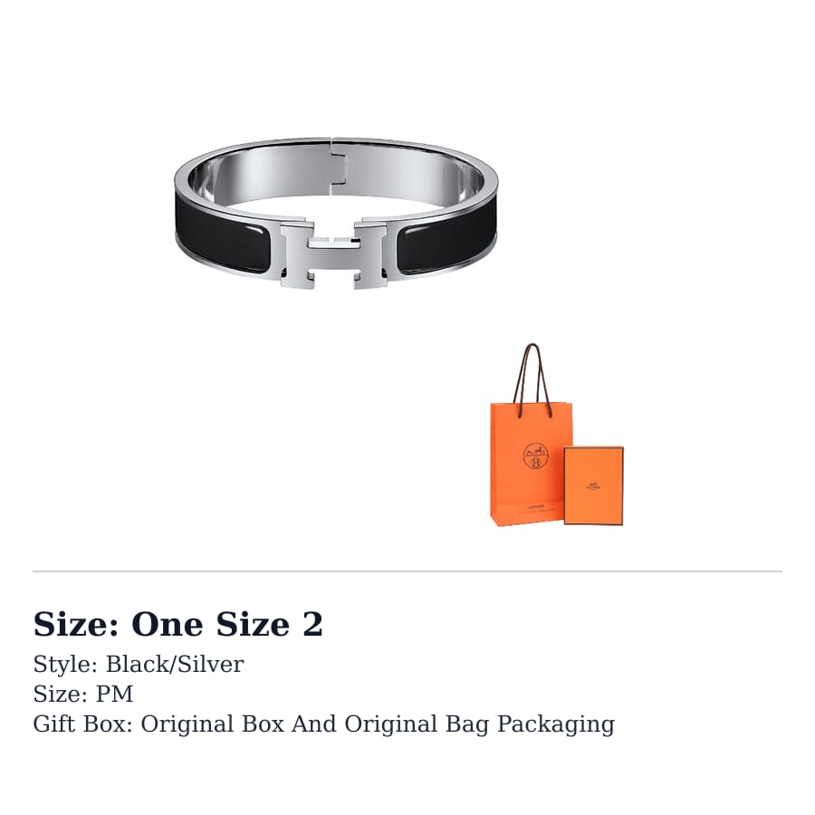 Hermes Clic H Bangles Women's Black/Silver H700001FP01