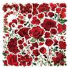 60pcs Red Rose Cartoon Stickers for Planner, Water Bottle, and Computer - Waterproof Decorative Stickers