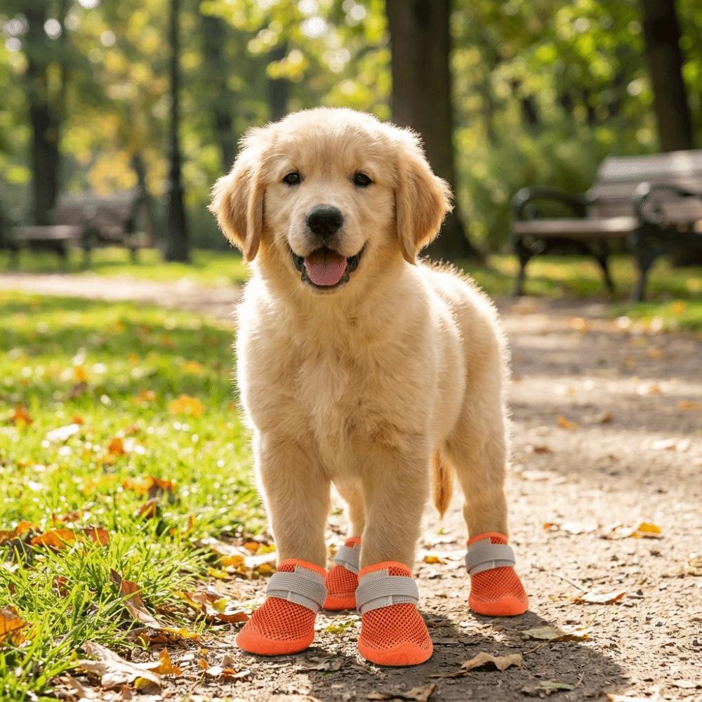 Breathable Dog Mesh Shoes Soft Summer Dog Shoes Anti Slip Dog Shoes for 4PCS/SET Spring Summer