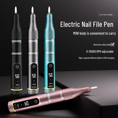 Wireless Electric Nail Grinder and Cuticle Remover: USB-Charging, Speed-Controlled, Portable Nail Art File.