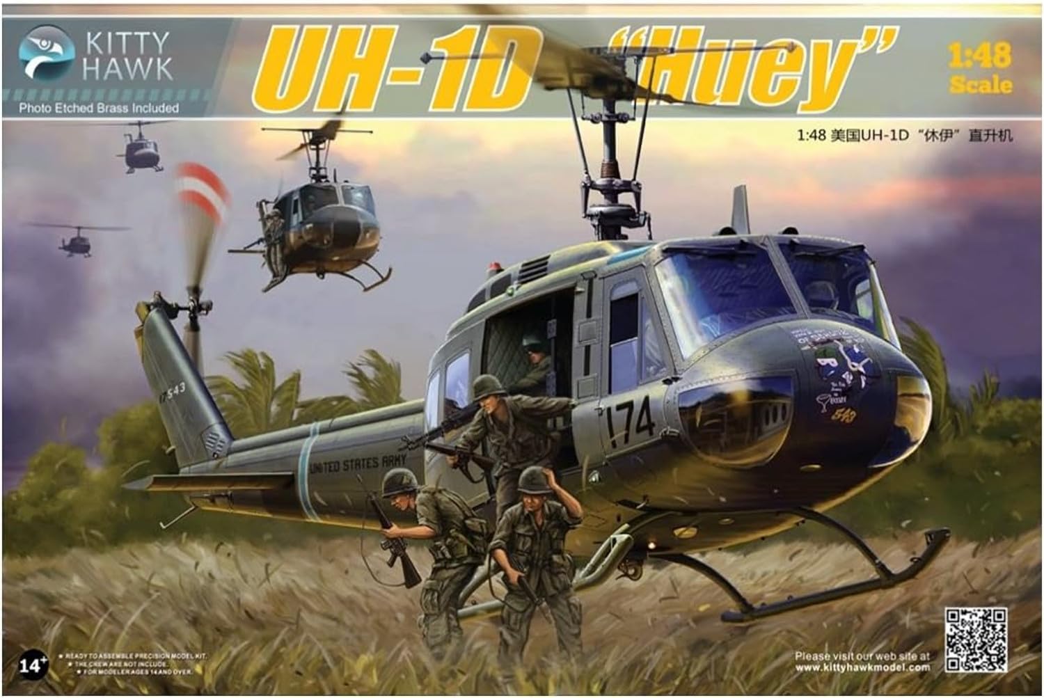 

Модель Kitty Hawk Huey Пластиковая модель KH80154 1/48 UH-1D (Вертолет)